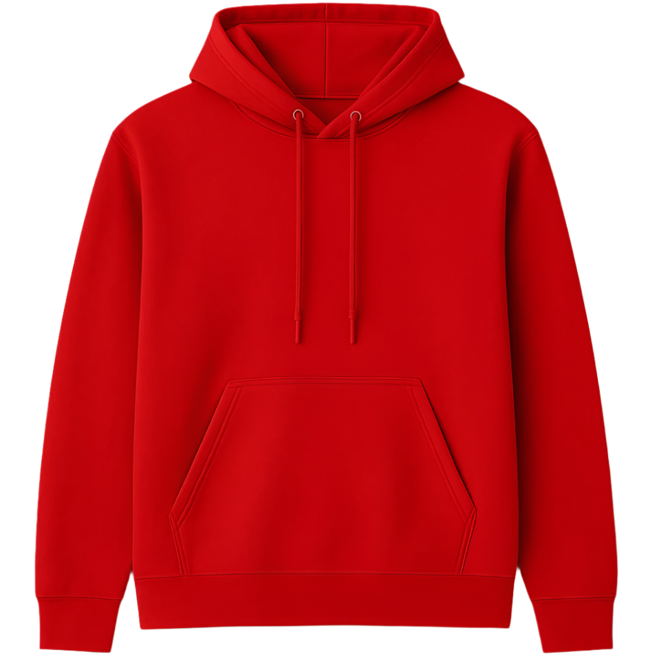 Red hoodie on a white background