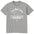 Gray t-shirt with white text and graphic on a white background