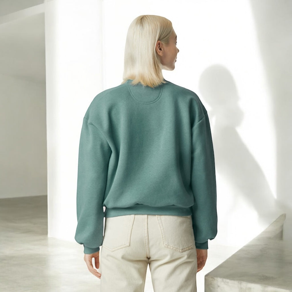 Seafoam Cozy Women's Basic Fleece Sweatshirt - motivational streetwear apparel by Lamir Collection