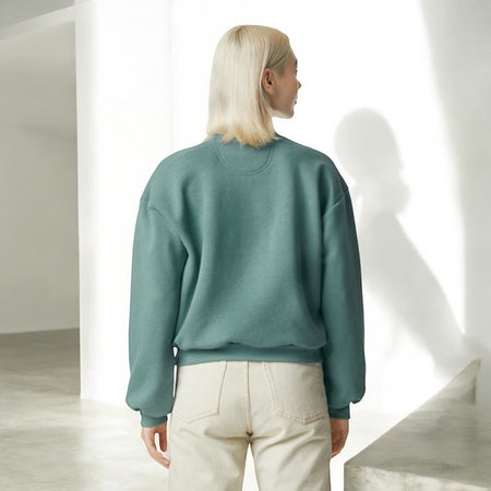 Seafoam Cozy Women's Basic Fleece Sweatshirt - motivational streetwear apparel by Lamir Collection