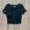 Women's Ribbed Button Up Crop Top