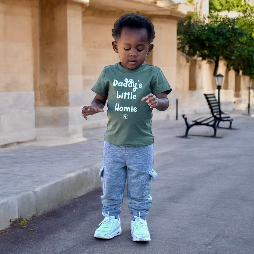 Olive Daddy's Little Homie Baby/Toddler Tee - motivational streetwear apparel by Lamir Collection