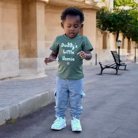 Olive Daddy's Little Homie Baby/Toddler Tee - motivational streetwear apparel by Lamir Collection