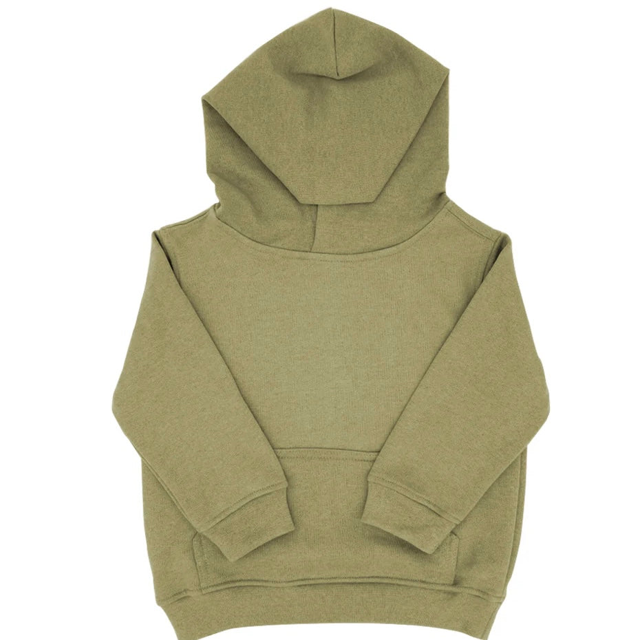Green toddler hoodie on a white background