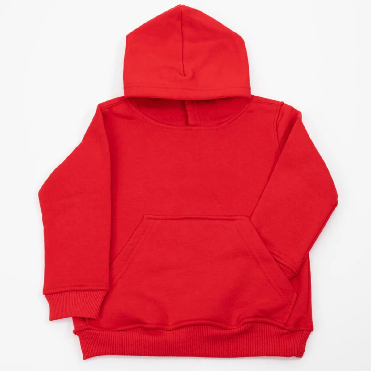 Red toddler hoodie on a white background
