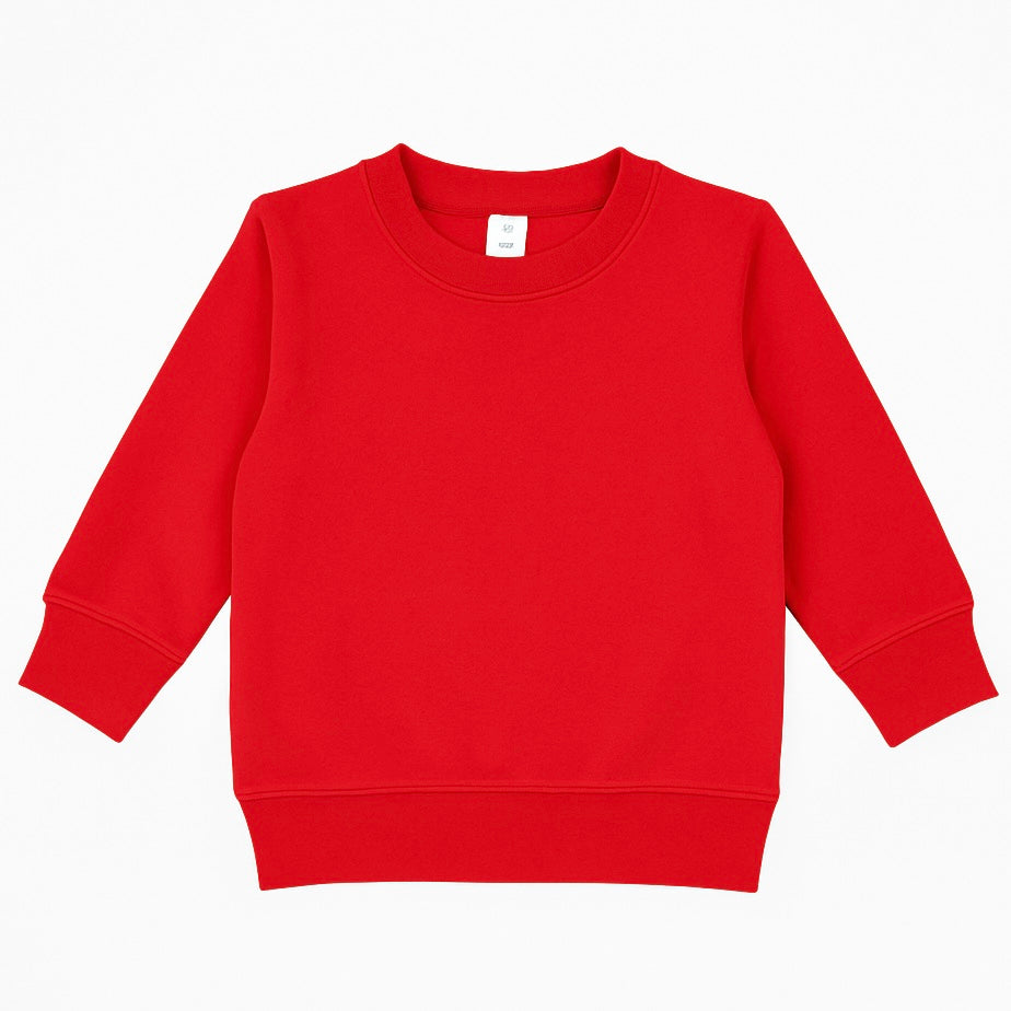 Red baby sweatshirt on a white background