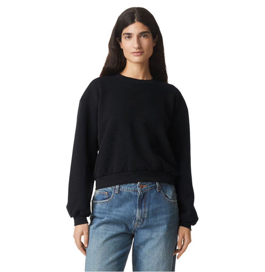 Black Cozy Women's Basic Fleece Sweatshirt - motivational streetwear apparel by Lamir Collection