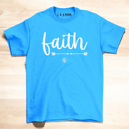 Blue Faith Short Sleeve Tee - motivational streetwear apparel by Lamir Collection