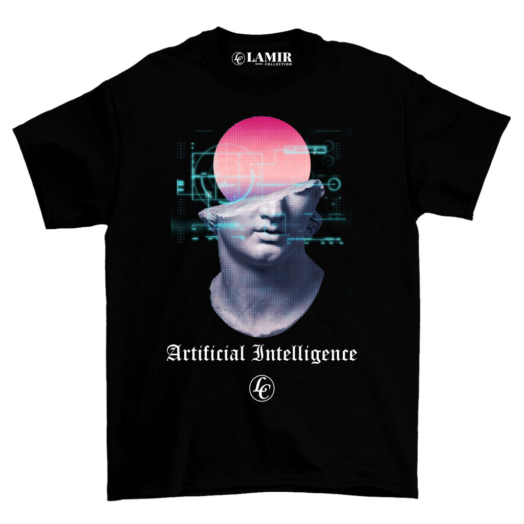 Black Artificial Intelligence Short Sleeve Tee - motivational streetwear apparel by Lamir Collection