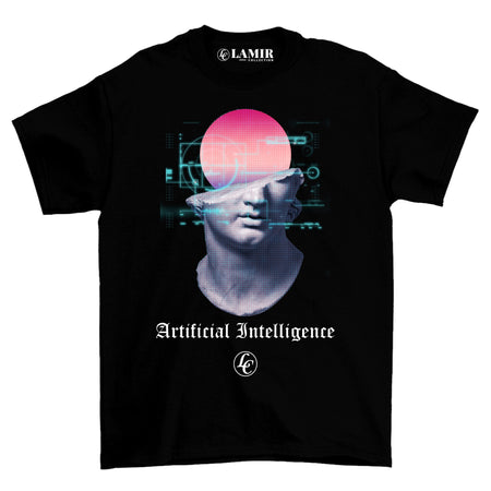 Black Artificial Intelligence Short Sleeve Tee - motivational streetwear apparel by Lamir Collection