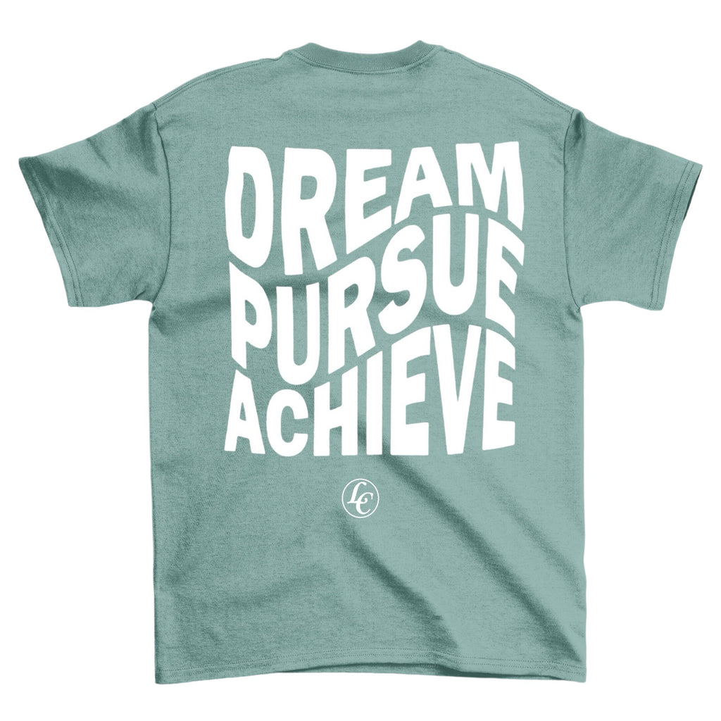 Mint Dream Pursue Achieve Short Sleeve Tee - motivational streetwear apparel by Lamir Collection