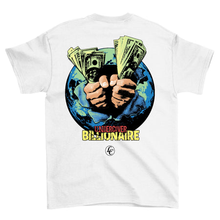 White Undercover Billionaire Short Sleeve Tee - motivational streetwear apparel by Lamir Collection