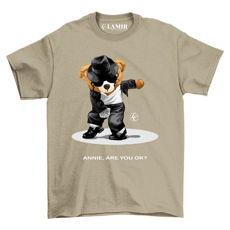 Beige Annie Are You Ok Short Sleeve Tee - motivational streetwear apparel by Lamir Collection