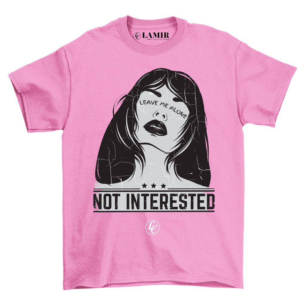 Pink Not Interested Short Sleeve Tee (Women's) - motivational streetwear apparel by Lamir Collection