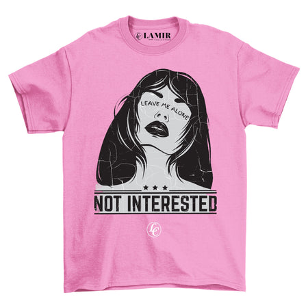 Pink Not Interested Short Sleeve Tee (Women's) - motivational streetwear apparel by Lamir Collection