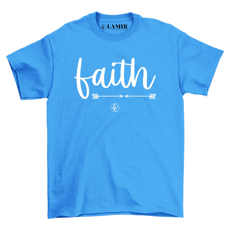 Blue Faith Short Sleeve Tee - motivational streetwear apparel by Lamir Collection