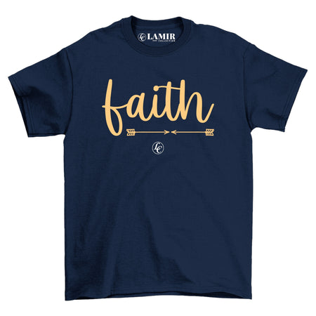 Navy Faith Short Sleeve Tee - motivational streetwear apparel by Lamir Collection