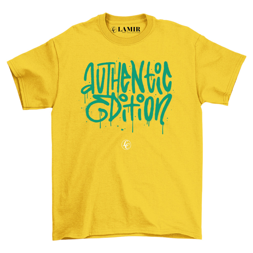 Yellow Authentic Edition Short Sleeve Tee - motivational streetwear apparel by Lamir Collection