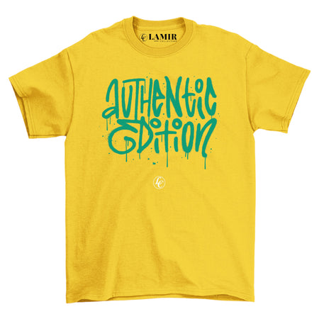 Yellow Authentic Edition Short Sleeve Tee - motivational streetwear apparel by Lamir Collection