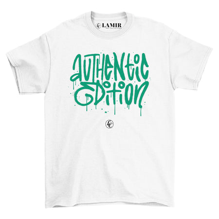White Authentic Edition Short Sleeve Tee - motivational streetwear apparel by Lamir Collection