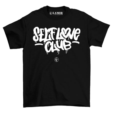 Black Self Love Club Short Sleeve Tee - motivational streetwear apparel by Lamir Collection