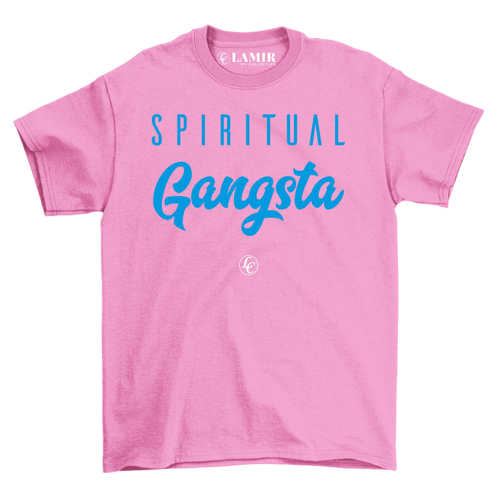 Pink Spiritual Gangsta Tee - motivational streetwear apparel by Lamir Collection