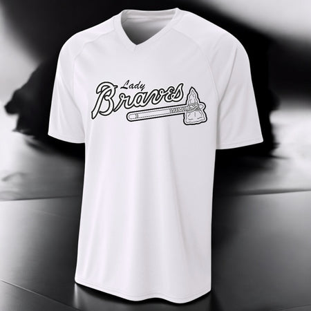 White Lady Braves Softball Jersey - motivational streetwear apparel by Lamir Collection