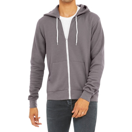 Gray Premium Zip-Up Hooded Basic Fleece Jacket (matches Premium Basic Joggers) - motivational streetwear apparel by Lamir Collection