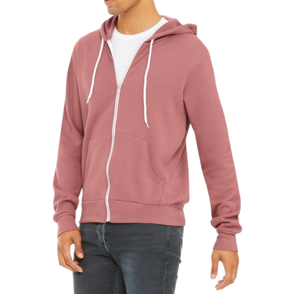 Salmon Premium Zip-Up Hooded Basic Fleece Jacket (matches Premium Basic Joggers) - motivational streetwear apparel by Lamir Collection