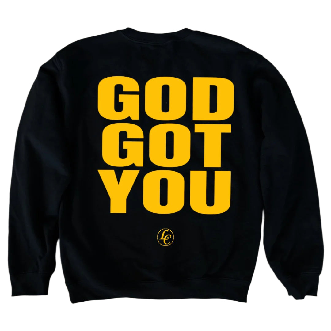 Black God Got You Sweatshirt - motivational streetwear apparel by Lamir Collection