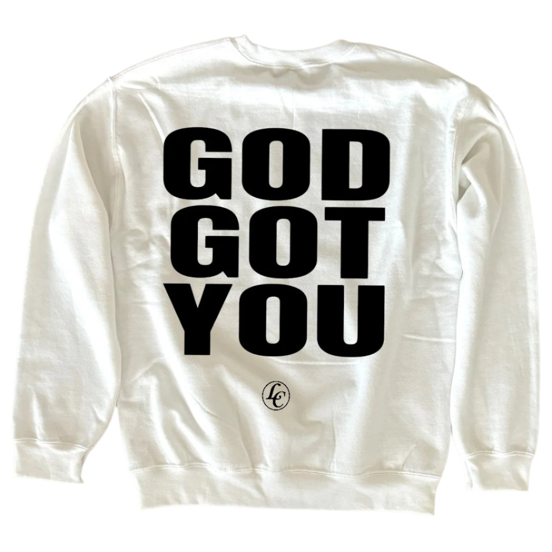 White God Got You Sweatshirt - motivational streetwear apparel by Lamir Collection