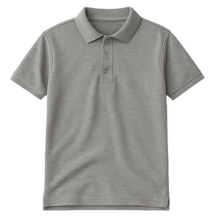 Gray polo shirt on a white background