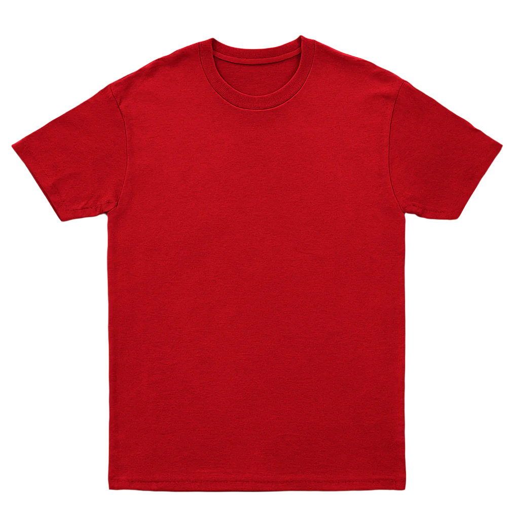 Red t-shirt on a white background by lamir collection