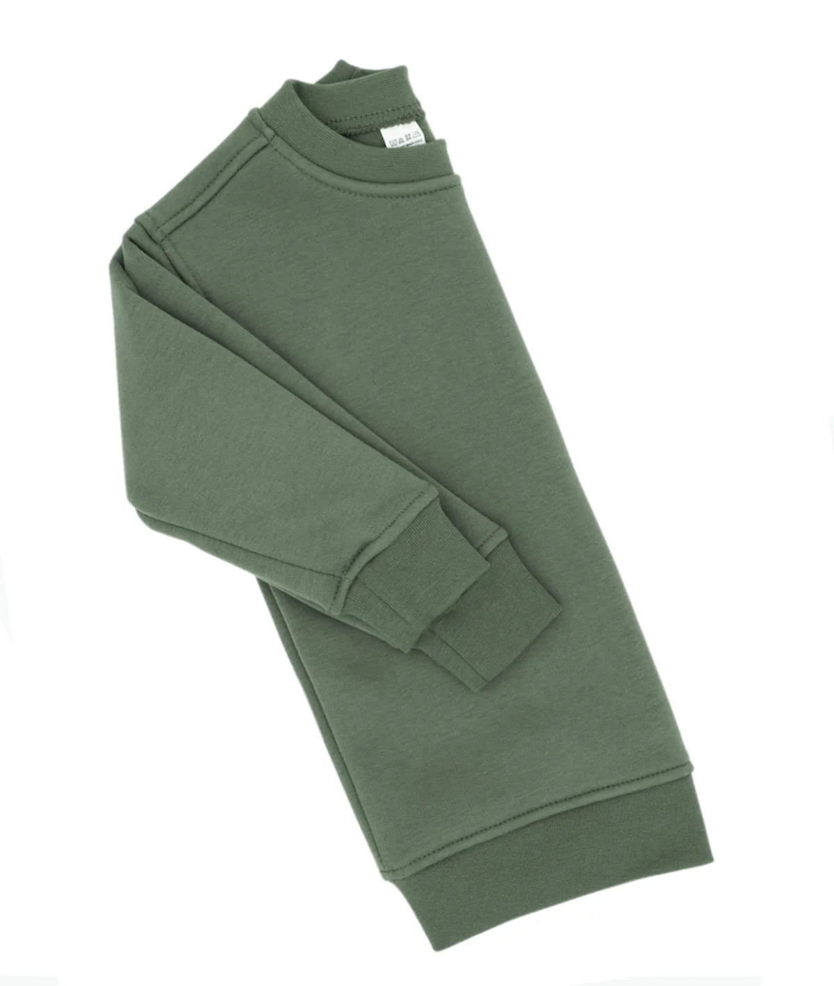 Army green toddler sweatshirt on a white background