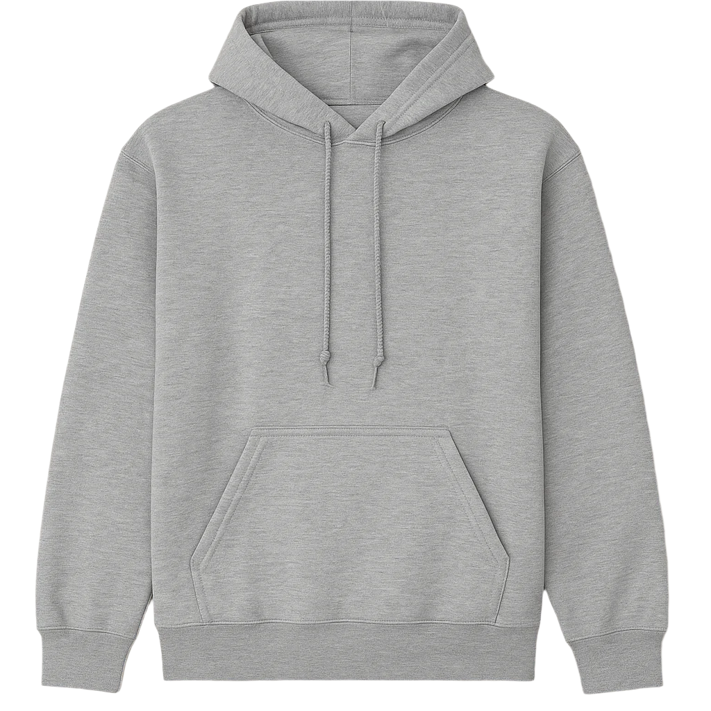 Gray hoodie on a light gray background