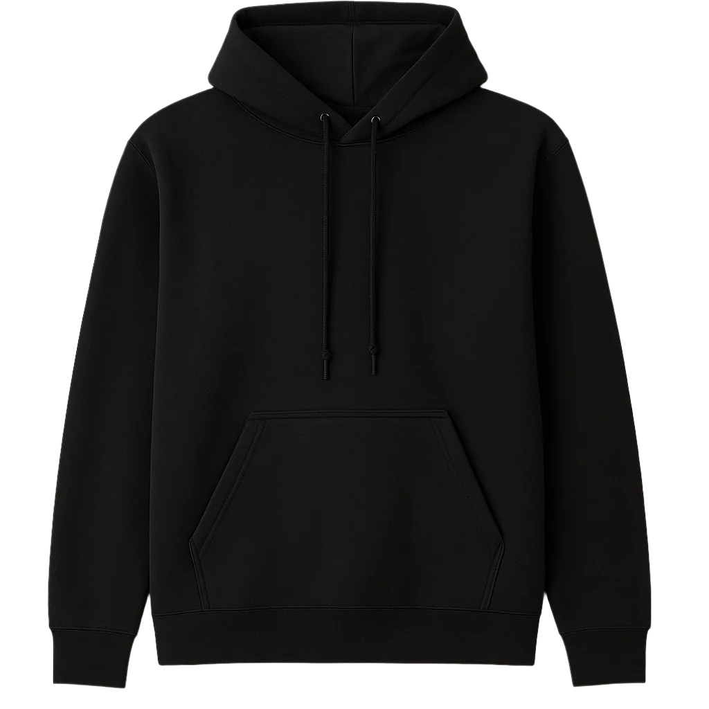 Black hoodie on a light white background