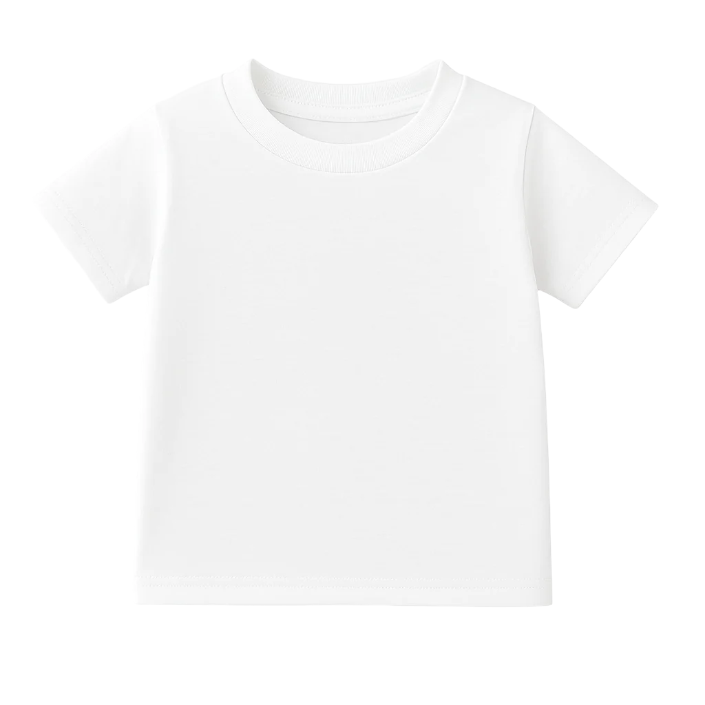 White toddler t-shirt on a white background