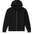 Black hoodie with a zipper on a beige background