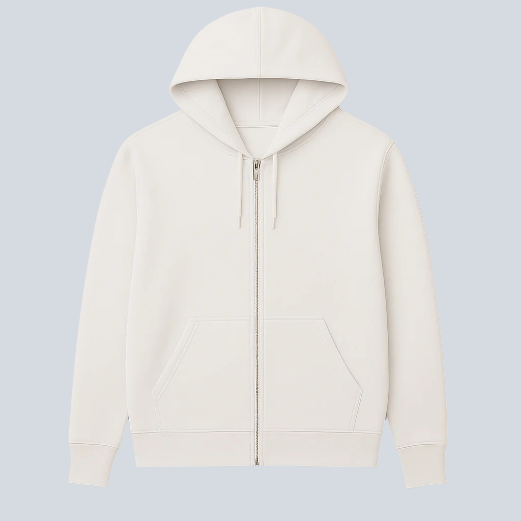 White hoodie on a white background