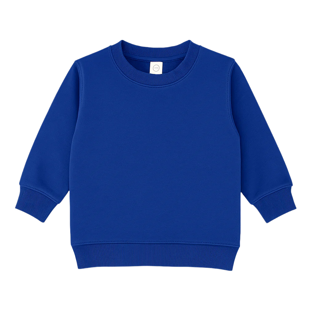 Blue toddler sweatshirt on a white background