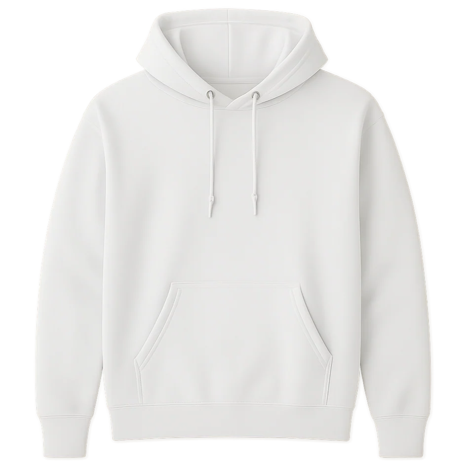 White hoodie on a white background