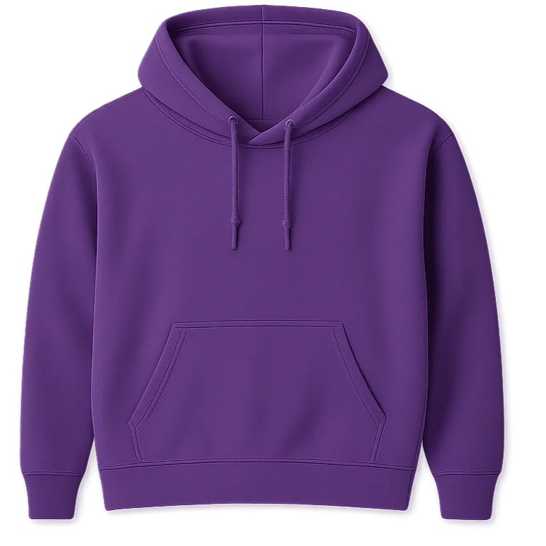 Purple hoodie on a white background