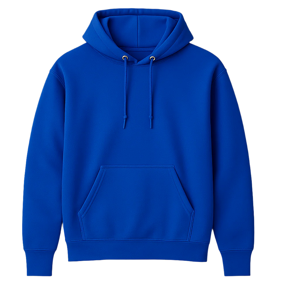 Blue hoodie on a white background