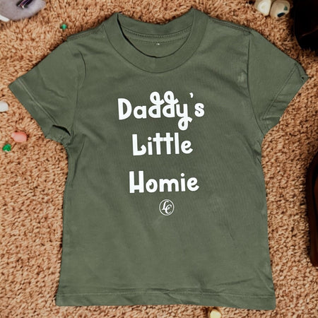 Olive Daddy's Little Homie Baby/Toddler Tee - motivational streetwear apparel by Lamir Collection