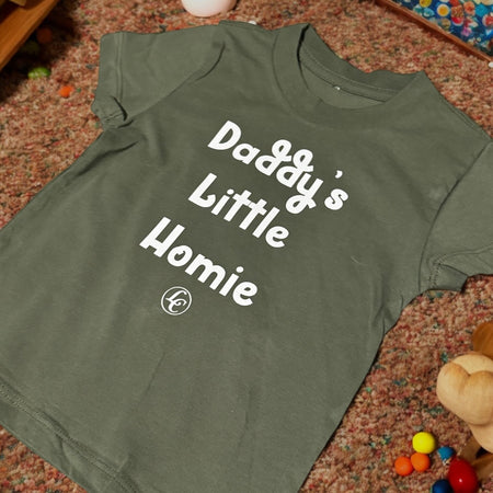Olive Daddy's Little Homie Baby/Toddler Tee - motivational streetwear apparel by Lamir Collection