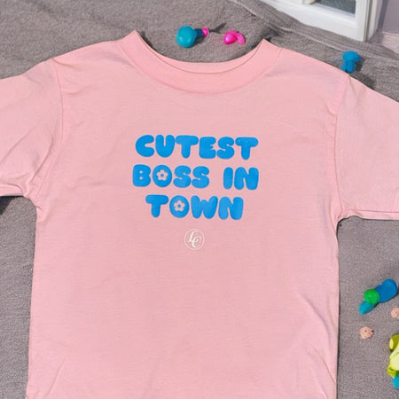 Pink Cutest Boss In Town Baby/Toddler Tee - motivational streetwear apparel by Lamir Collection