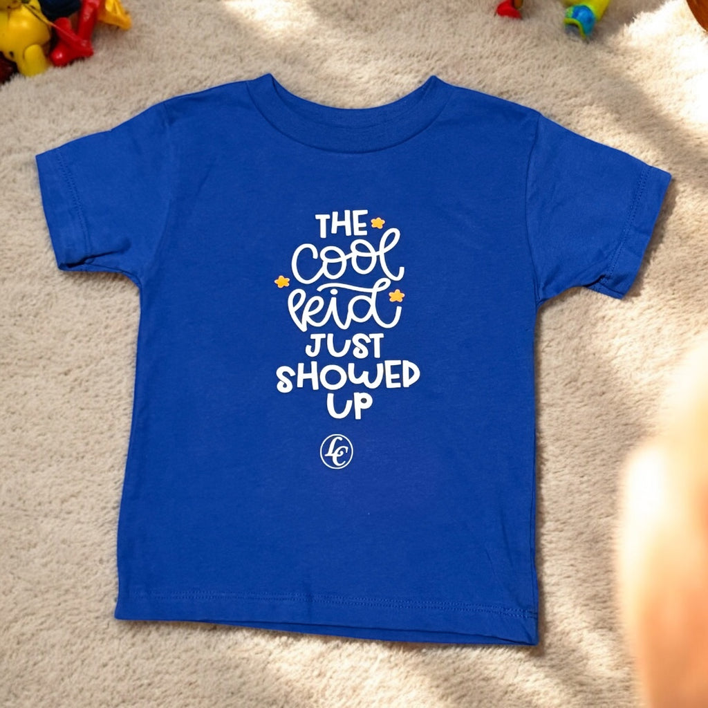 Royal-blue The Cool Kid Just Showed Up Baby/Toddler Tee - motivational streetwear apparel by Lamir Collection