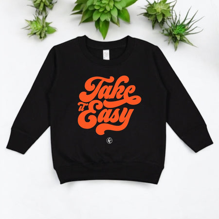 Black Take It Easy Toddler Sweatshirt - motivational streetwear apparel by Lamir Collection