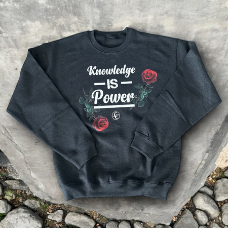 Charcoal Knowledge Is Power - motivational streetwear apparel by Lamir Collection