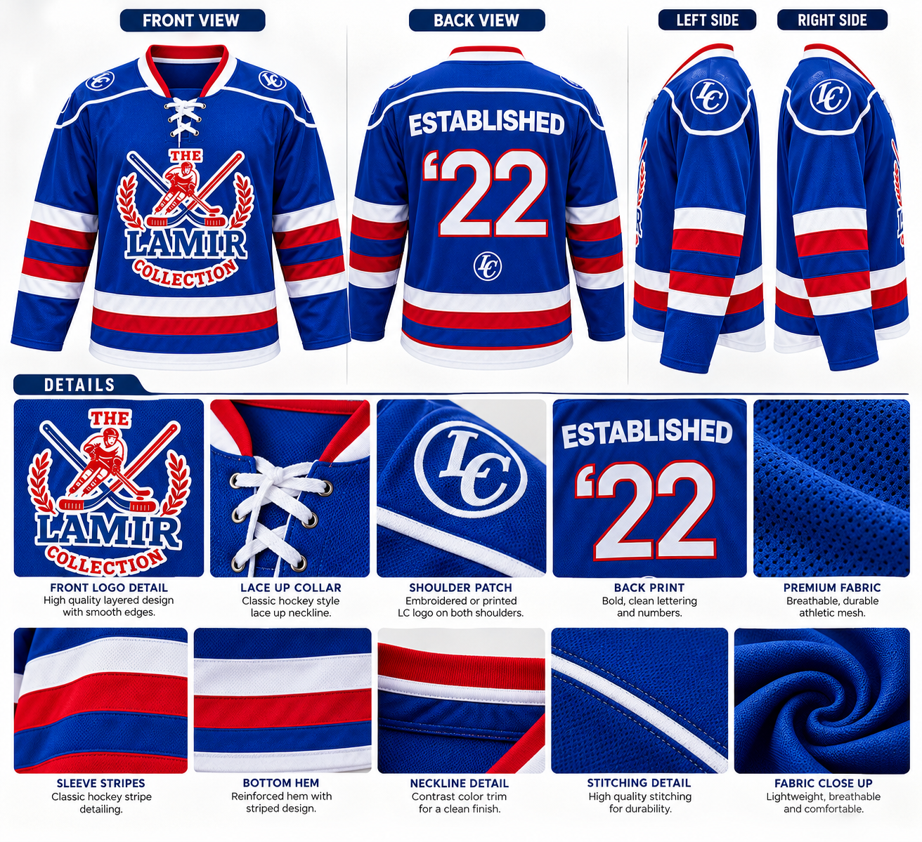 LC Est ‘22 Laced Collar Hockey Jersey
